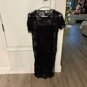 H&M Black Lace Long Sleeve Dress
